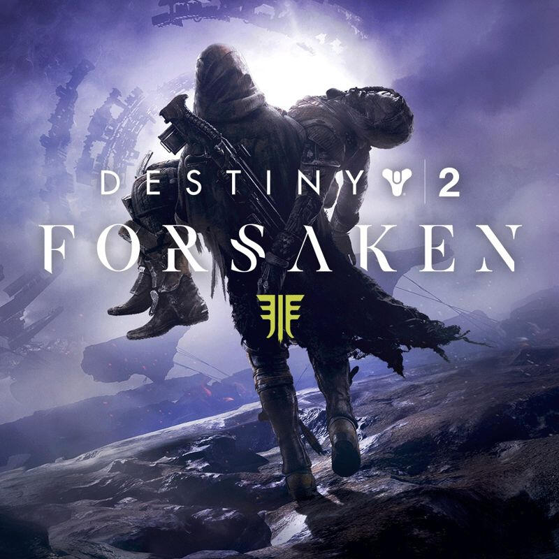 Cover image for Destiny 2: Forsaken, showing a Guardian walking away from the camera carrying the body of Cayde-6